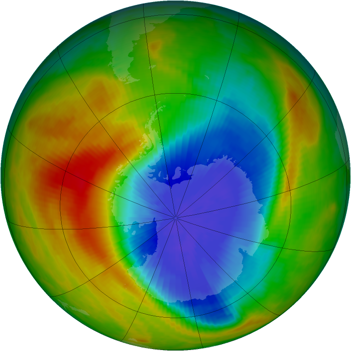 Antarctic ozone map for 11 October 1986
